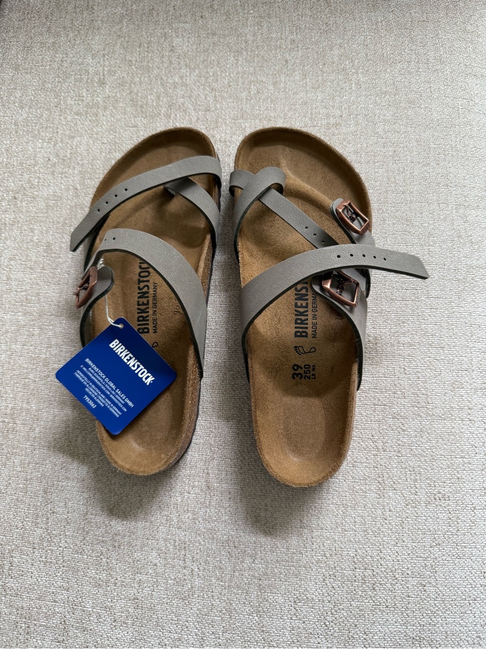 NWT Birkenstock Mayari Birko-Flor Sandals Stone Gray Size 39 US 8-8.5 - Picture 5 of 13